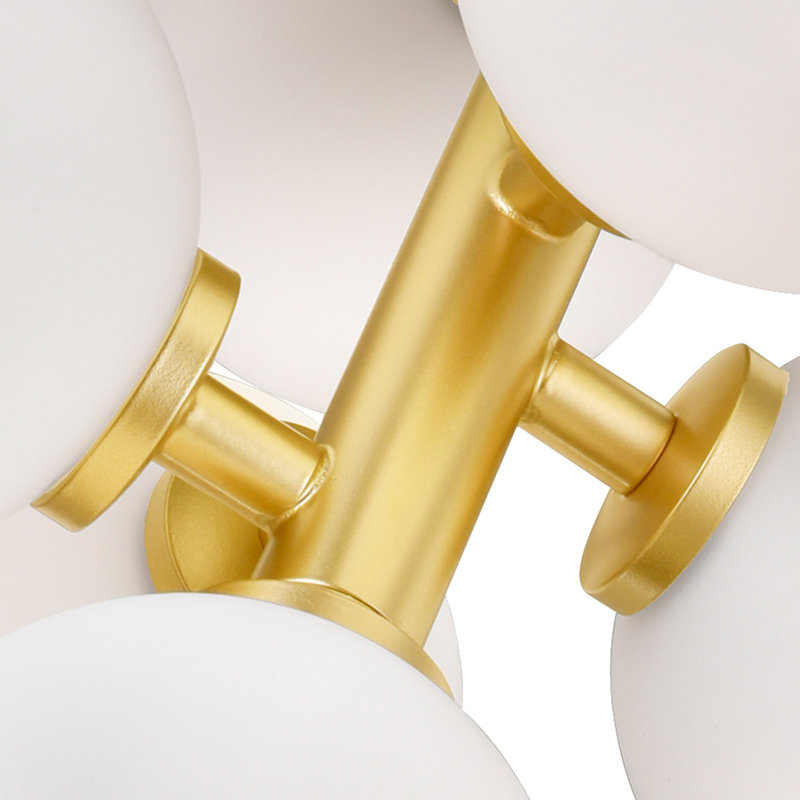 Luminaire suspendu unique / audacieux à 8 lumières Bucurel, Or satiné