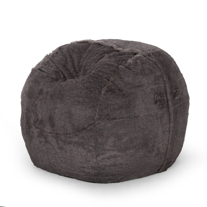Fauteuil à billes confortable en fausse fourrure Lily, brun / beige