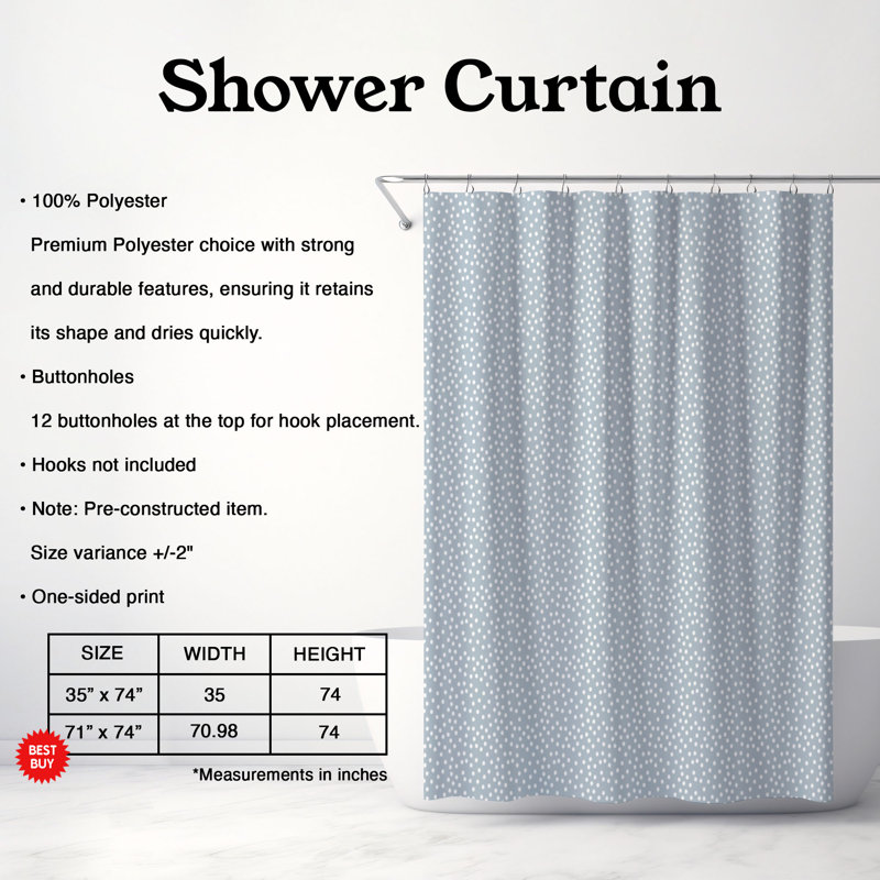 Rideau de douche Honey Grid - Premium, H 74 po x l 71 po, Gris