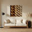 Art mural horizontal rayé horizontal brun clair en métal brun clair-860152129