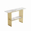 Console moderne avec plateau en faux marbre et rangement à deux niveaux