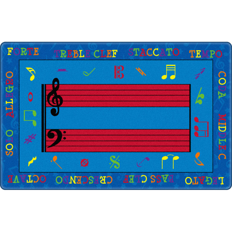 Tapis bleu / rouge Mccann, Rectangle 5 pi 10 po x 8 pi 4 po