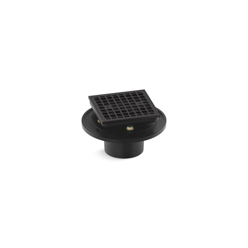 Clearflo Square Brass Tile-In Shower Drain, Matte Black