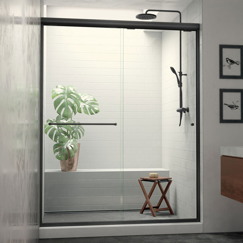 Porte de douche demi-cadre E 56 "x H 75" Ese, Vers la droite