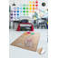Tapis beige rectangulaire en velours tissé à la machine Badley-569931758