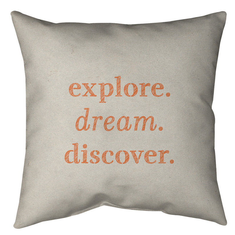 Coussin de sol, 28 po x 28 po, Blanc / Orange
