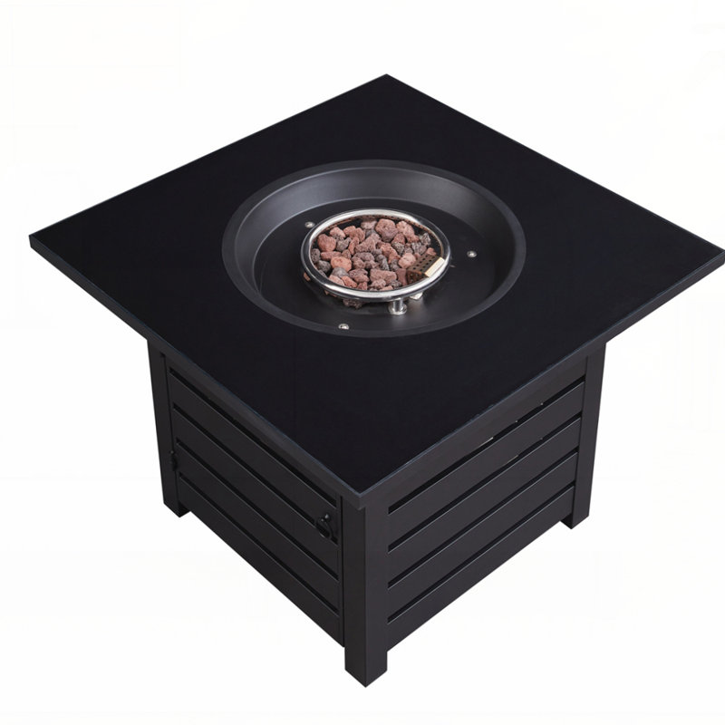 50,000 BTU Auto-Ignition Propane Gas Fire Pit Table with Waterproof Cover for Outdoor Use