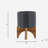 5" PLANTER W/ WOOD STAND, MATTE GRAY-667286982