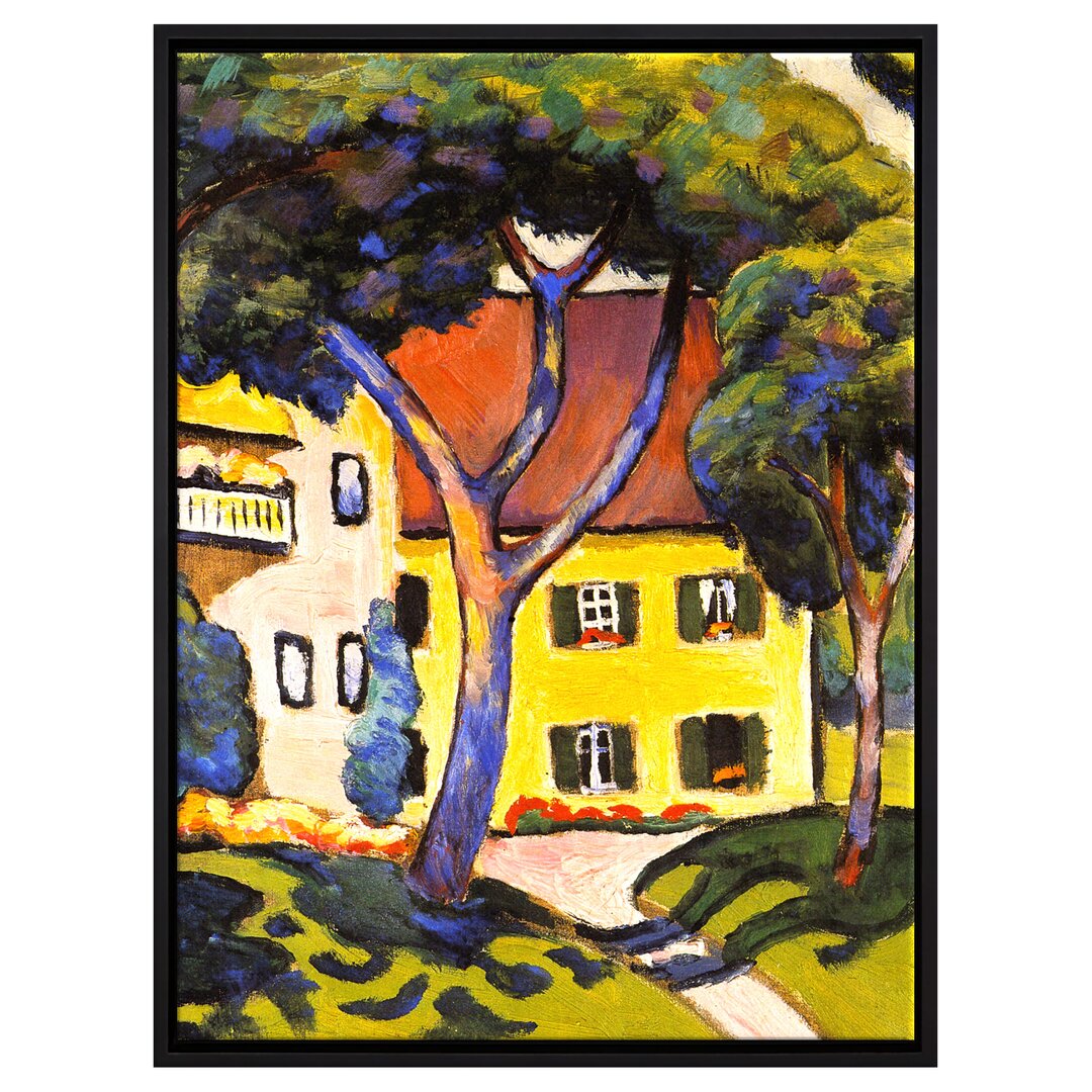 Gerahmter Kunstdruck Leinwandbild Staudacherhaus am Tegernsee von August Macke