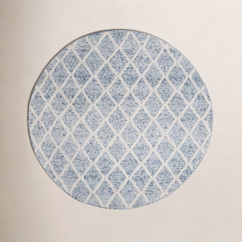 Russo Hand Woven Performance Geometric Rug, Round 6'