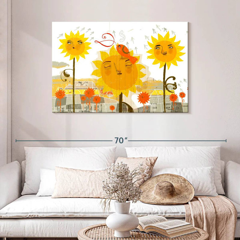 Alvord Abstract Sunflowers, 30" H x 45" W