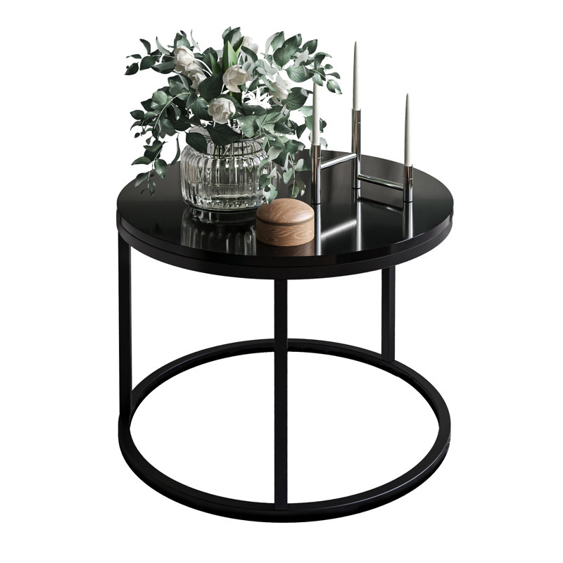 Darianna Frame Coffee Table, 42cm H x 60cm L x 60cm W, Black/Black