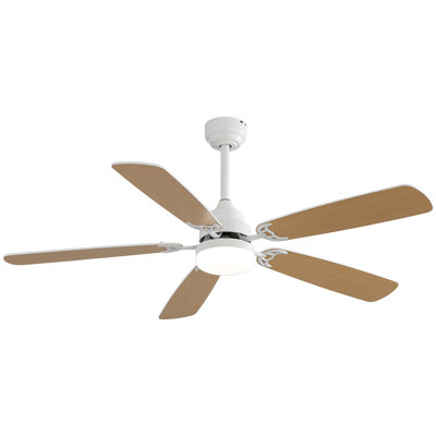 Ventilateur de plafond intérieur moderne 6 vitesses avec 5 pales et moteur à courant continu réversible