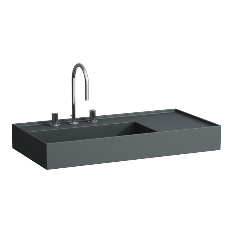 Kartell Laufen 45'' L Bathroom Sink, Matte Graphite