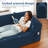 Boneless 82.5" Floor Sofa with 2 Pillows, 3-Seat Corduroy Hybrid Pocketed Spring Couch, Compression Sofa for Living Room Bedroom Lounge, No Assembly Needed-1530878098