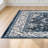 Vine Foldable Washable Area Rug – Blue/White-1761804881