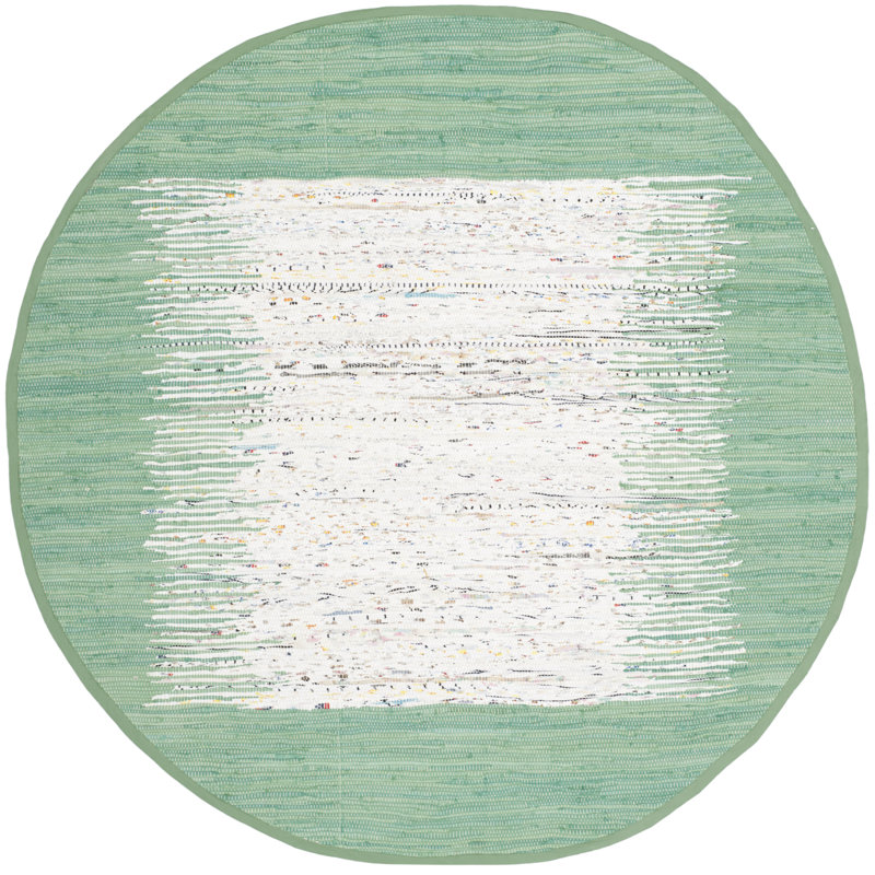 Parikh Hand Woven Cotton Abstract Rug, Round 4'