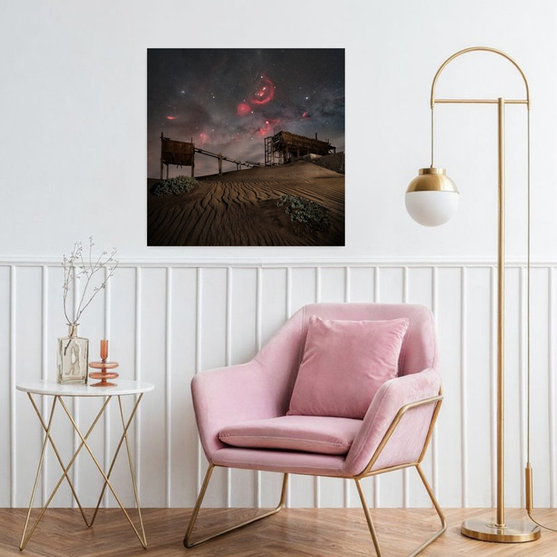 Cosmic Desert Ruin Abstract Dramatic Industrial Landscape Architecture Wall Art Print, 81.28cm H x 81.28cm W