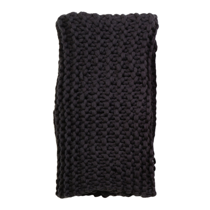 Finn Midnight 60'' x 50'' Organic Hand-Knit Reversible Throw