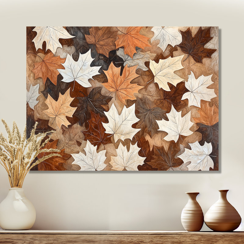 Fallen Leaves In Canada I - Décoration murale en métal à motif floral, feuilles, H 12 po x l 20 po