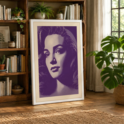 Woman in Purple Light Vintage - Wrapped Canvas