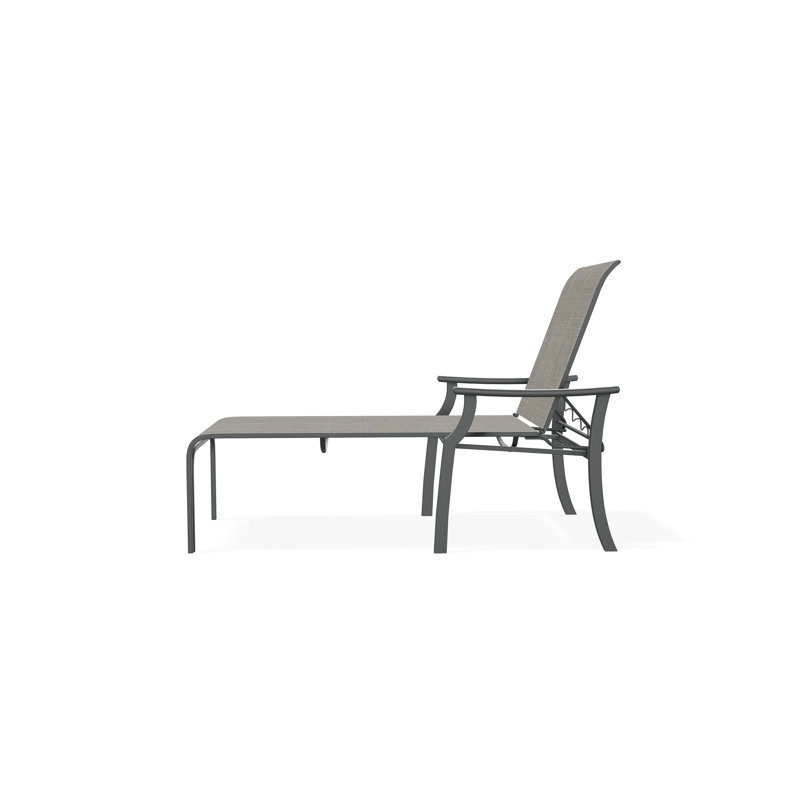 St. Catherine Sling Marine Grade Polymer Four-Position Lay-flat Chaise, Graphite, Smoke