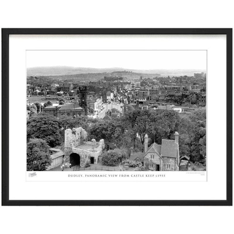 Dudley, Panoramic View From Castle Keep C1955 - Single Picture Frame Print, 28cm H x 36cm W x 2.3cm D