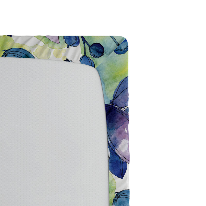 Drap-housse à motif floral Ambesonne, Lavande, bleu, vert pâle / floral, Drap-housse de taille double