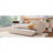 Warm Beige Full Size Upholstered Platform Daybed, Sleeper with Trundle, Teddy Fleece, Built-in Bluetooth Audio