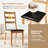 Dining Chairs Set of 2 with Hollowed Backrest, Padded Seat, Rubber Wood Legs-1221783517