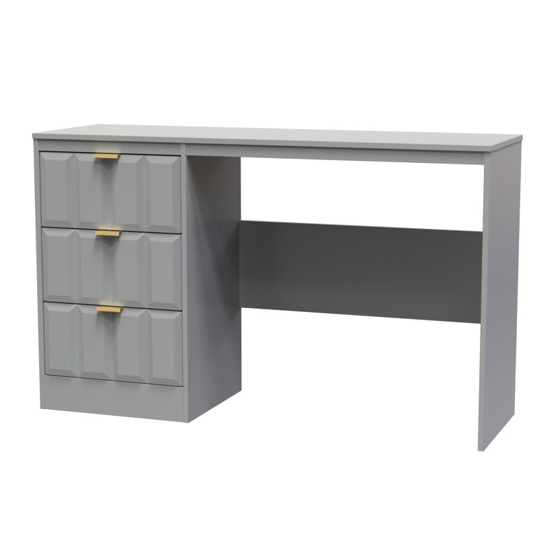Besian 3 Drawer Desk  (Ready Assembled), Dusk Grey