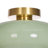 Modern Green Glass Flush Mount Ceiling Light with Gold Metal Base-481674234