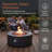 32" Round Propane Fire Pit - 40,000 BTU Smokeless Outdoor Heater, Iron Frame & Instant Ignition for Patio Gatherings