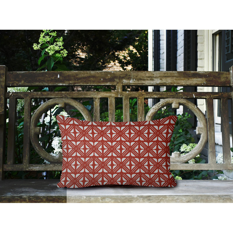 Housse de coussin d'extérieur carré et insert, Rouge, 14 po x 20 po, Rectangle