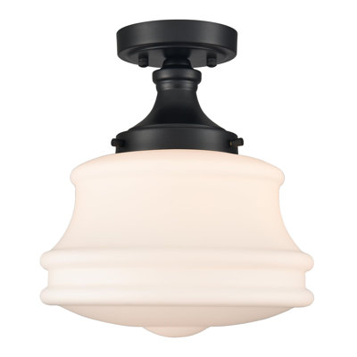 Willards Schoolhouse Glass Semi Flush Mount