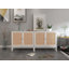 Armoire de rangement en rotin naturel à 2 portes, avec 1 tablette intérieure réglable, armoire de rangement décorative, ensemble de 2