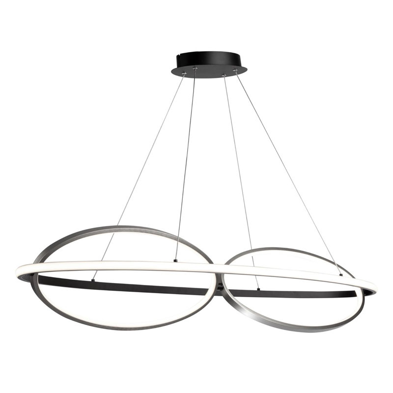  Luminaire suspendu 38 W à DEL noir et nickel