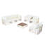 Ensemble de canapé modulaire 7 pièces modulaire en métal avec coussins de 5,11 pouces, pieds réglables et table basse, blanc