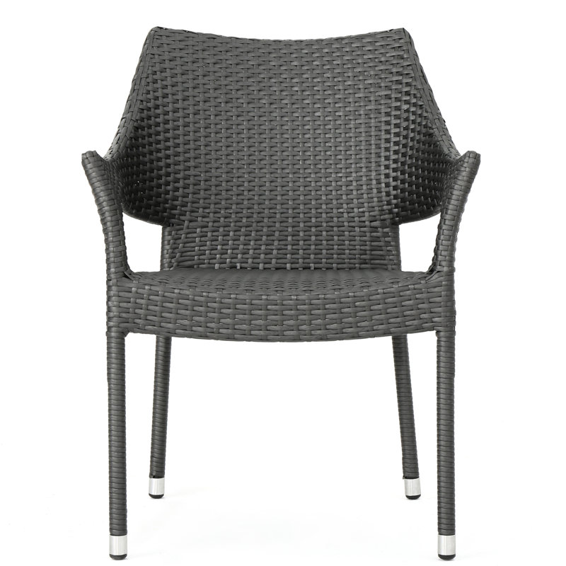 Chaise de patio en fer et en fer gris avec un design moderne, une structure, une option de rangement peu encombrante, une structure,