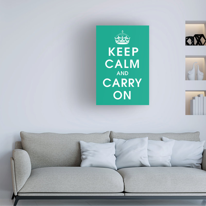Art sur toile Marcus Jules Keep Calm and Carry On, H 12 po x l 19 po