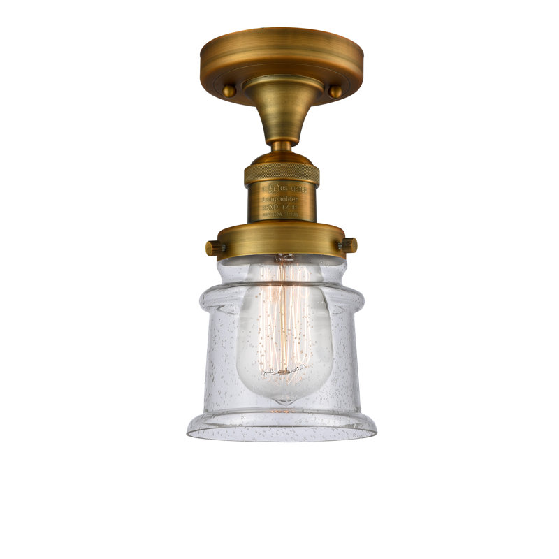 Plafonnier semi-encastré 1 lumière 5,25 po Alexandira, Grainé, Ampoule DEL 6 watts Vinage, Laiton brossé
