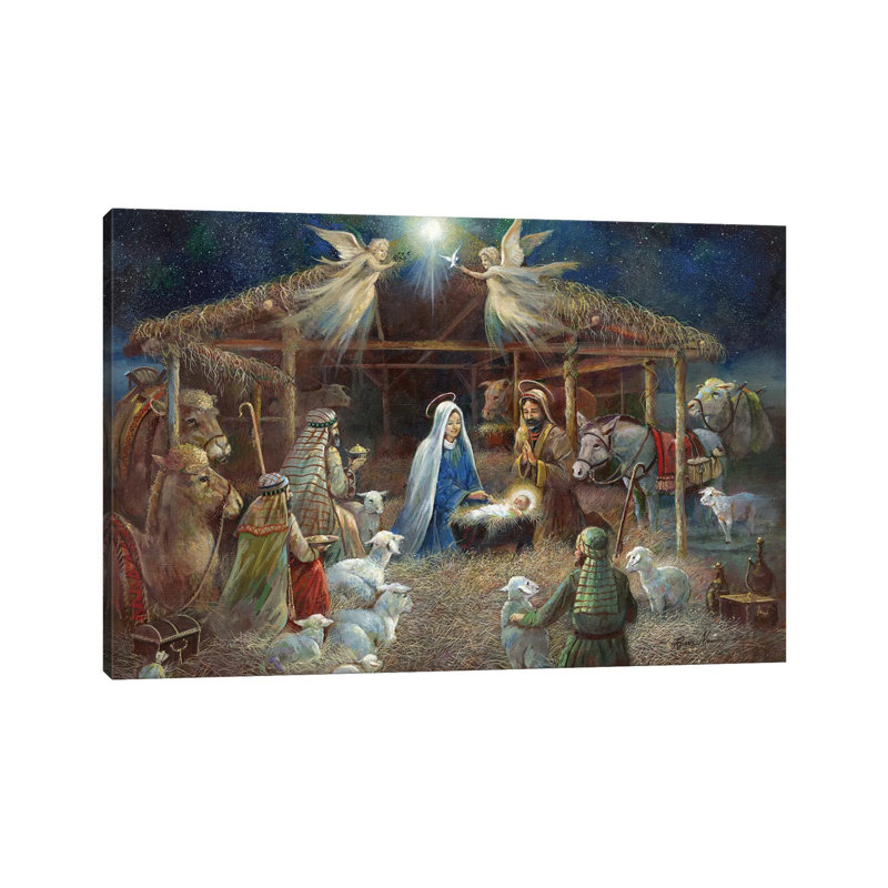 La Nativité par Ruane Manning - reproduction d'art, Toile tendue, Aucun mat, H 8 po x l 12 po x P 0,75 po