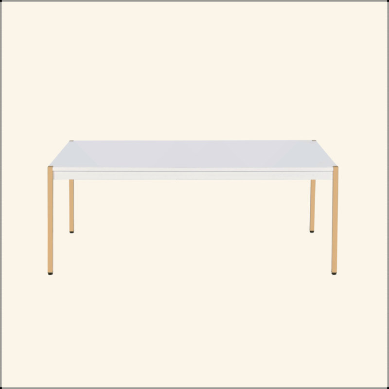 White & Gold Finish Coffee Table