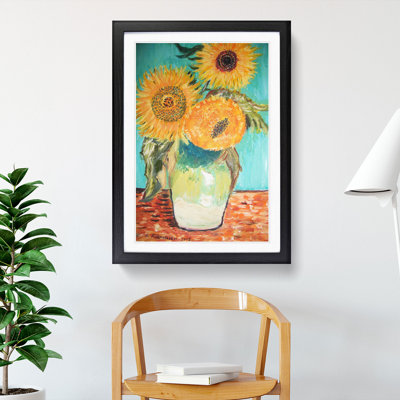 Sunflowers in a Vase by Vincent Van Gogh - Picture Frame Painting