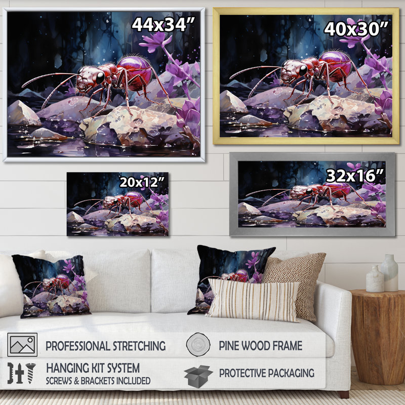 Décoration murale Enchanted Microcosm Ant - Ant, H 30 po x l 40 po x P 1,5 po, Toile tendue