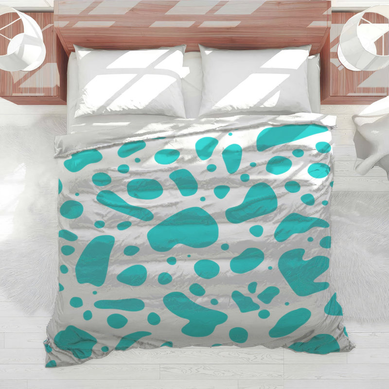 Abstract Blue Blobs Comforter, Twin