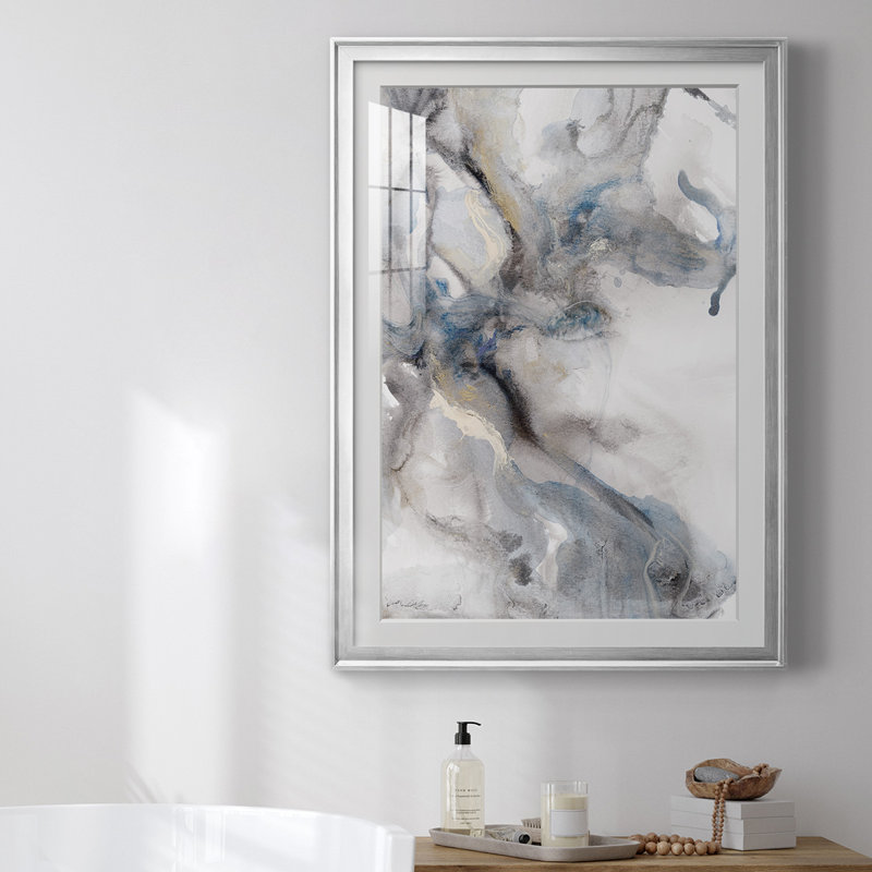 Marble Trance " Marble Trance " Painting Print, 30.5" H x 22.5" W, Silver