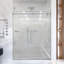 Porte de douche coulissante simple sans cadre l 44 à 48 po x H 76 po - Verre trempé transparent de 5/16 po (8 mm), conception à dérivation-129606133