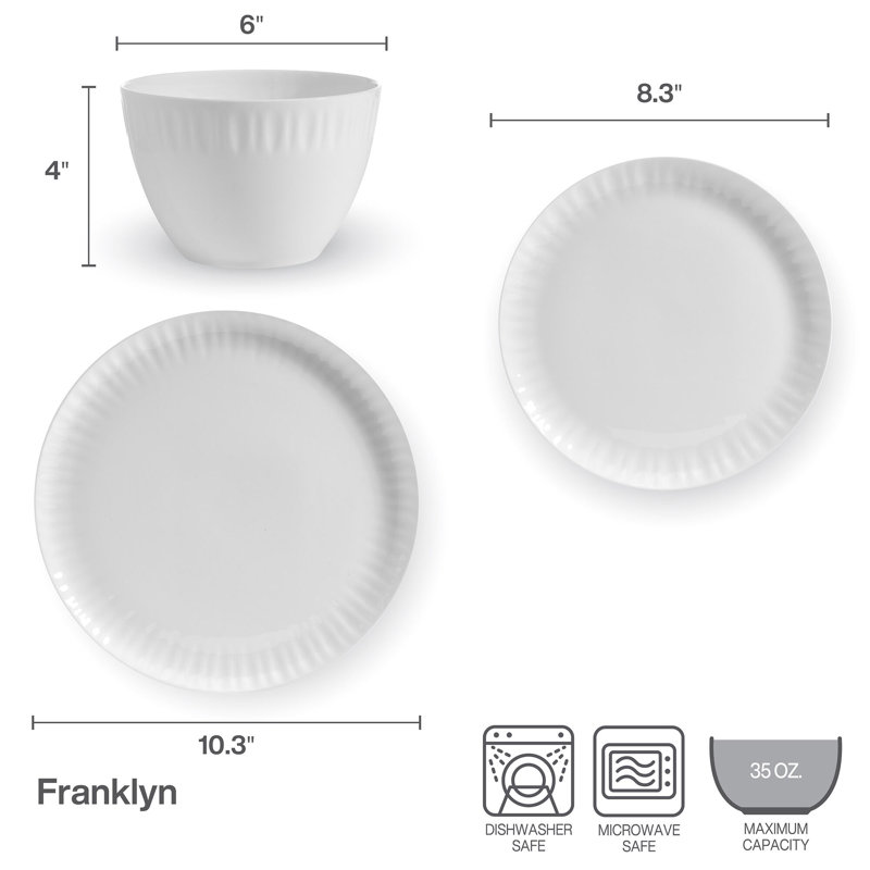 Mikasa Franklyn 12-Piece Bone China Dinnerware Set
