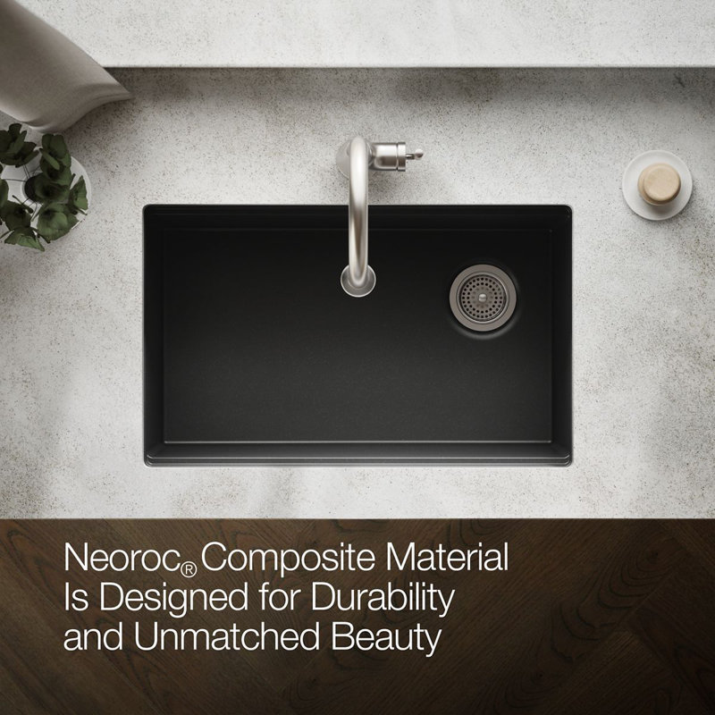 Billings Undermount Single-Bowl Kitchen Sink, Matte Gray 